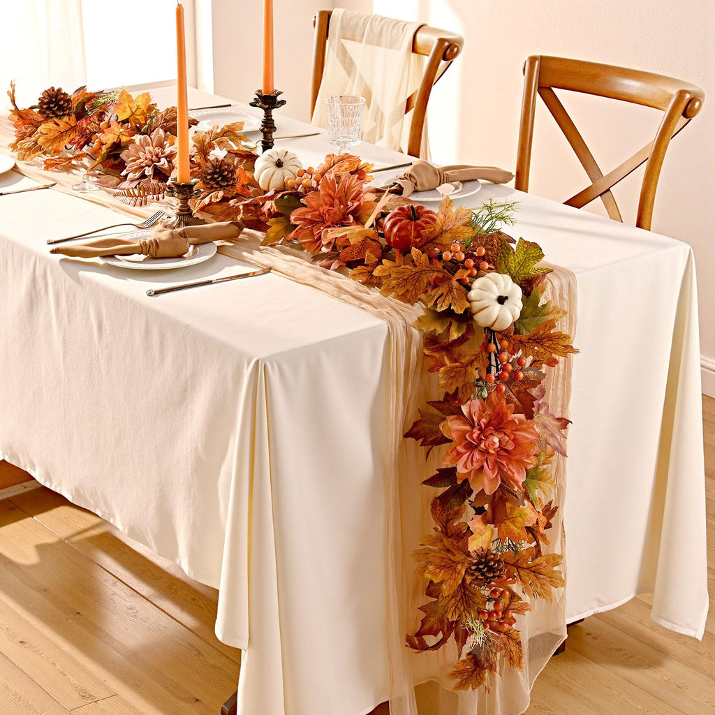 Fall Decorations for Home, Fall Garland for Mantle,Fall Garland with Lights