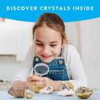 NATIONAL GEOGRAPHIC Break Open 10 Premium Geodes - Includes Goggles and Display Stands - Great STEM Science Kit, Geology Gift for Kids, Geodes Rocks Break Your Own, Toys for Boys and Girls