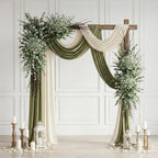 lovemoon 100 Pcs Mixed Greenery Artificial Eucalyptus Stems, Baby Breath Artificial Flowers Bulk and Eucalyptus Leaves for Wedding Bouquets Home Office Floral Decor (100, Green and White)