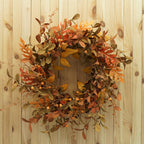 AMF0RESJ Artificial Fall Wreath for Front Door Autumn Wreath for Home Decor
