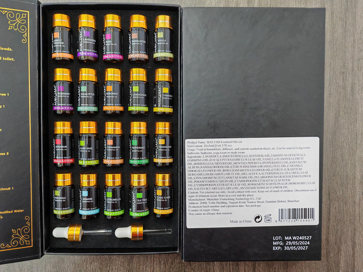 Tea Tree 20 Pcs Pure Essential Oil Gift Set, for Diffuser, Humidifiers, Skin Care, Massage, Fragrance Oil Scent for DIY Candle and Soap Making, Gift for Friend (5ML)