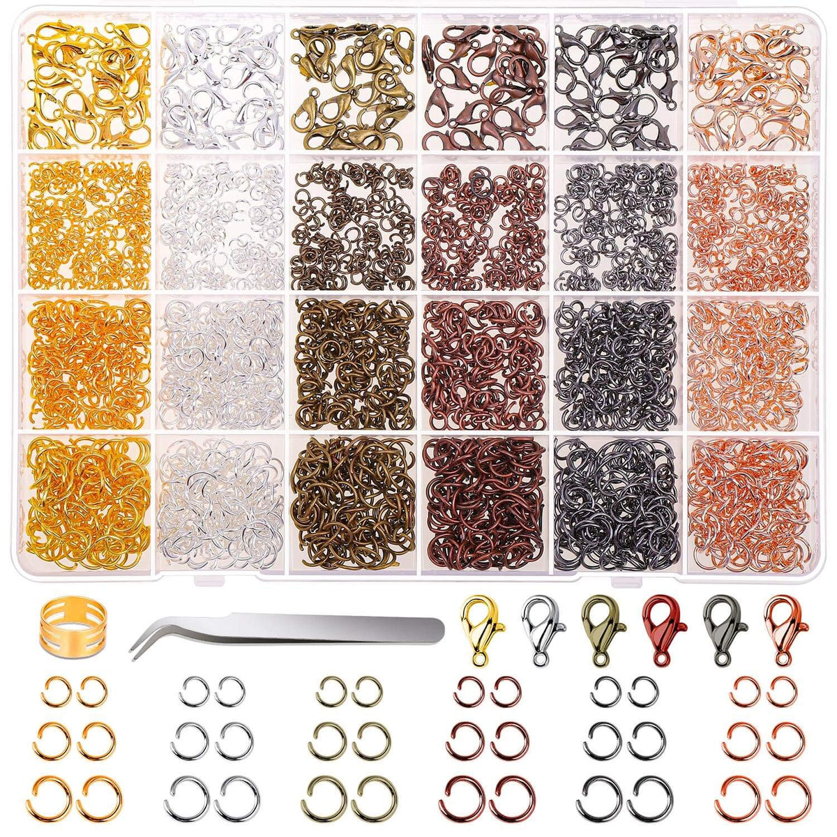 Jump Rings,   2340Pcs Open Jump Rings and Lobster Clasps Jewelry Making Supplies Kit for Necklace and Jewelry Repair