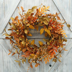AMF0RESJ Artificial Fall Wreath for Front Door Autumn Wreath for Home Decor