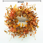 AMF0RESJ Artificial Fall Wreath for Front Door Autumn Wreath for Home Decor