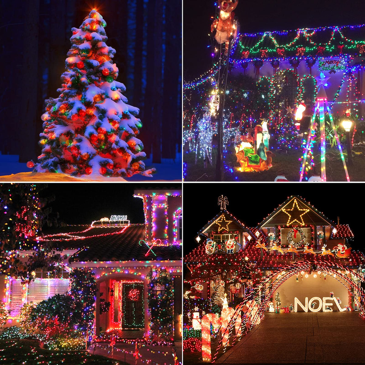 Flacchi Multicolor Christmas Lights 100 LED 33 ft Battery Operated String Lights Waterproof 8 Modes & Auto Timer Mini Lights for Party, Xmas Decorations, Outdoor & Indoor Decor