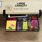 Under Desk Drawer Organizer Clamp-On, Mesh Metal Desk Drawer Attachment, 1 Drawer Slide Out, On Desk Or Under Desk Organizer For Office Supplies & Home Essentials