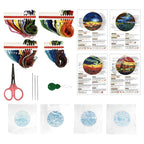 Maydear 4 Pack Embroidery Starter Kit with Pattern, Stamped Cross Stitch Kits for Beginners Adults with Embroidery Hoop and Instructions, Hand Embroidery Kit (Embroidery kit flower2)