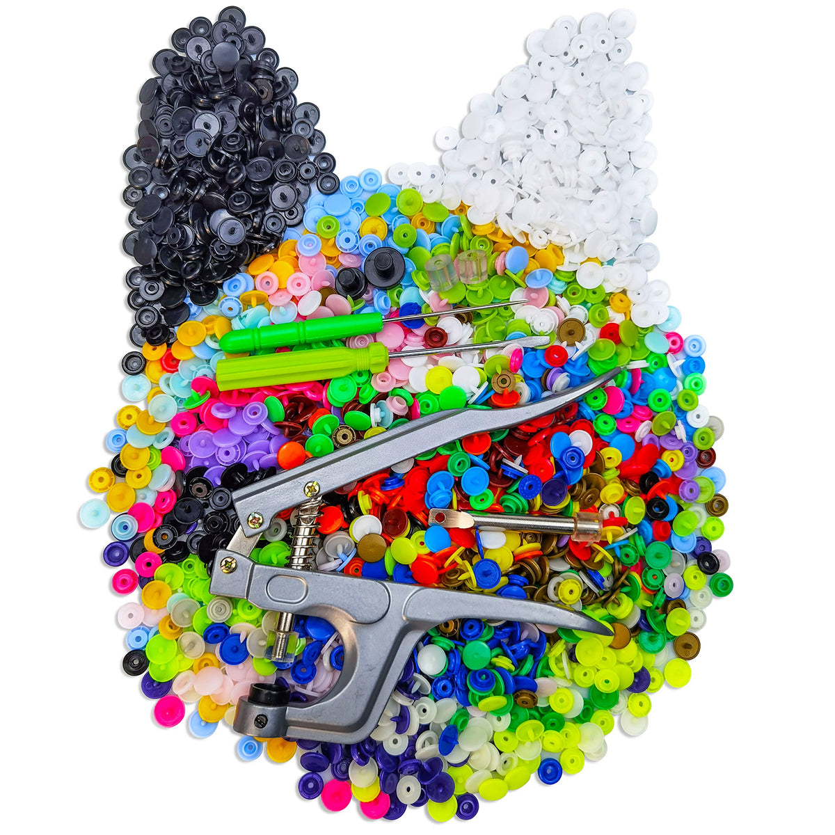 Plastic Snaps with Snap Pliers, 460 Sets 24-Colors Snap Buttons for Sewing, Snap Fasteners Kit for Sewing, Clothing, Crafting