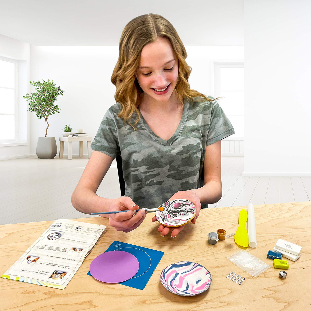 Hapinest DIY Clay Jewelry Dish Arts and Crafts Kit Gifts for Girls Kids Ages 8 9 10 11 12 Years Old